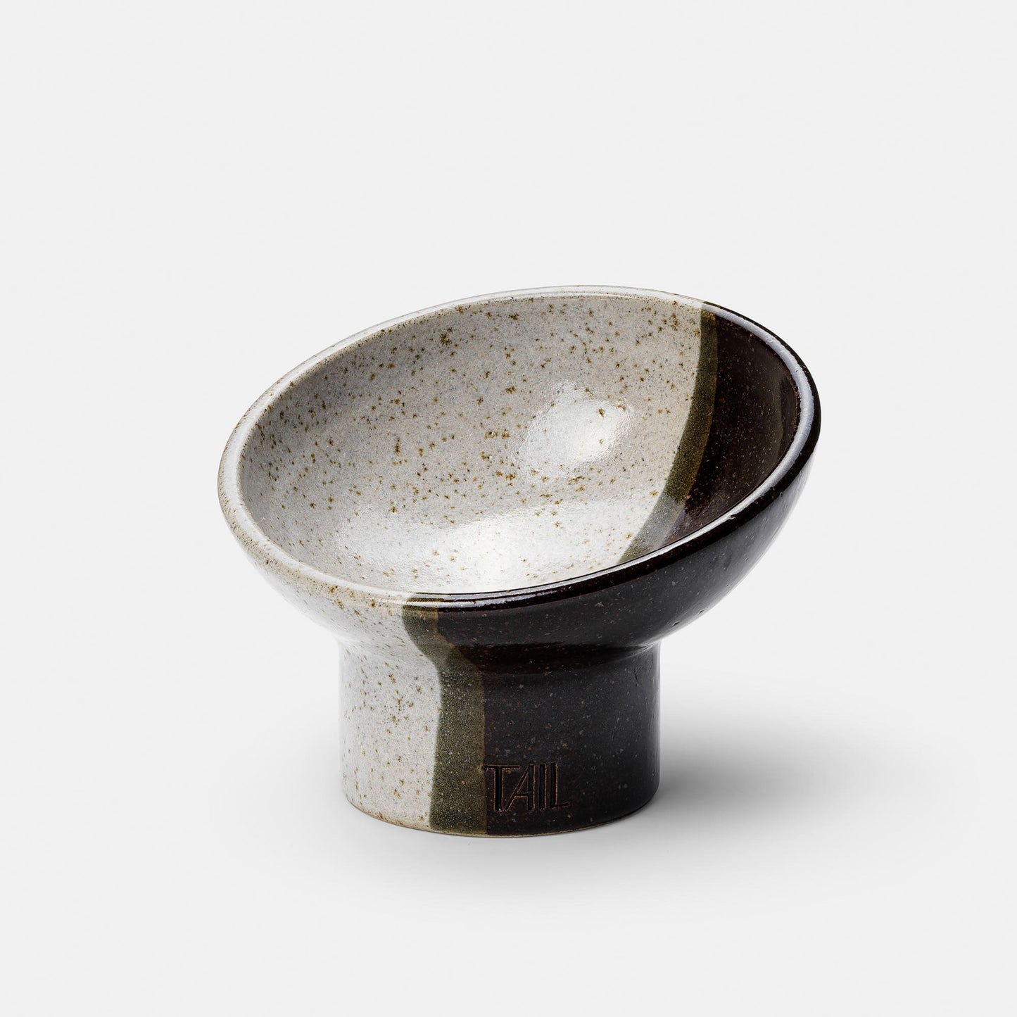 Image - taupe cat bowl from the side